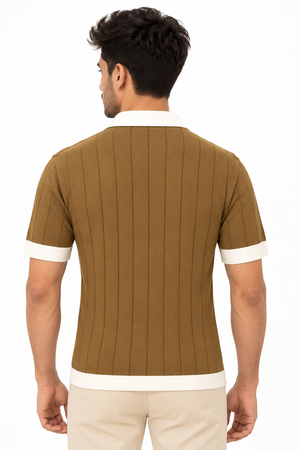 Brown Collar T-shirt