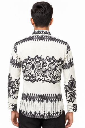 White Border Printed Shirt