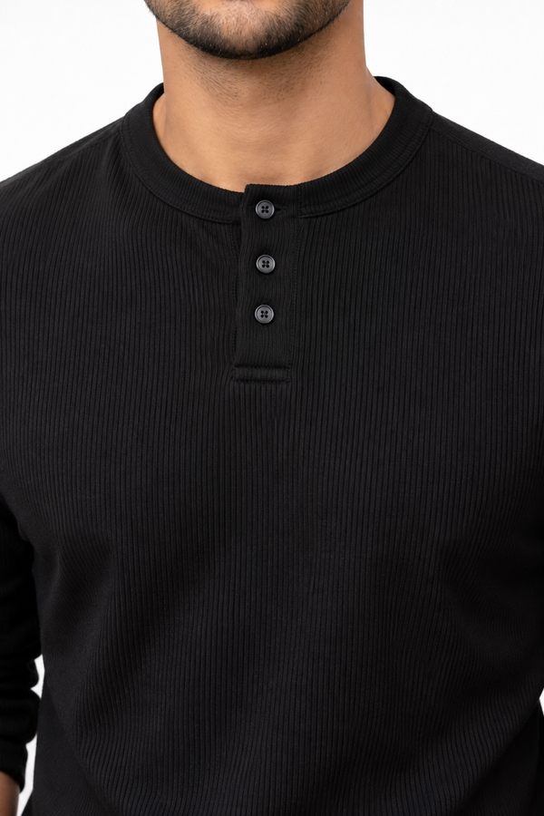Black Henley T-shirt