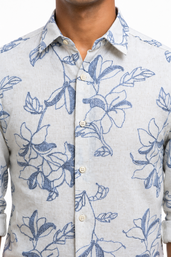 Blue Embroidery Shirt