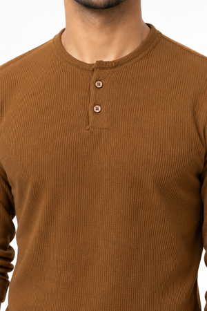 Brown Henley T-shirt