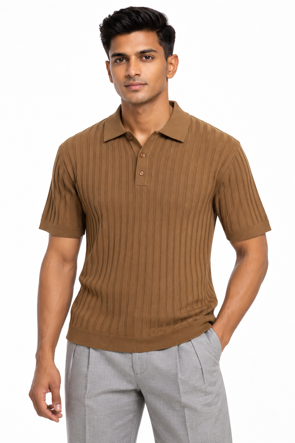 Brown Collar T-shirt