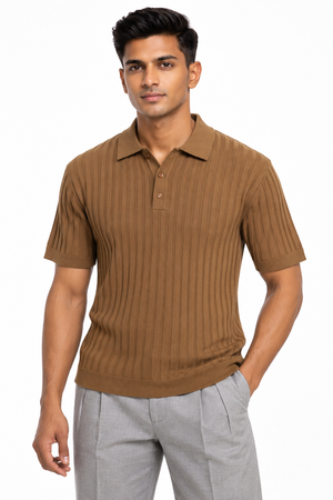 Brown Collar T-shirt
