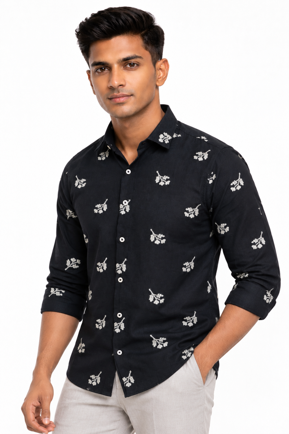 Black Embroidery Shirt