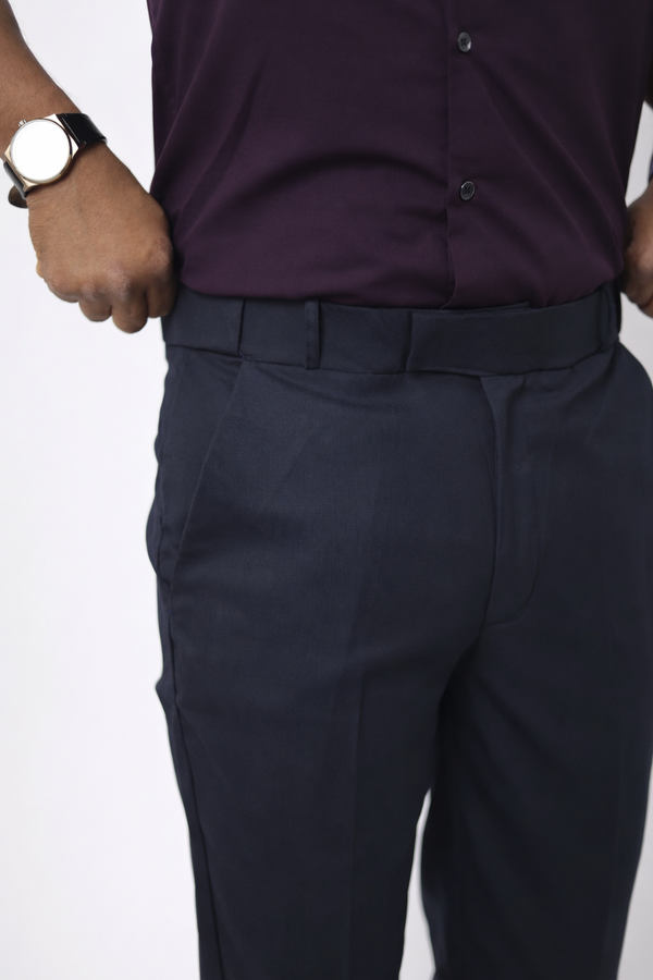 Navy Blue Elastic Formal Pant