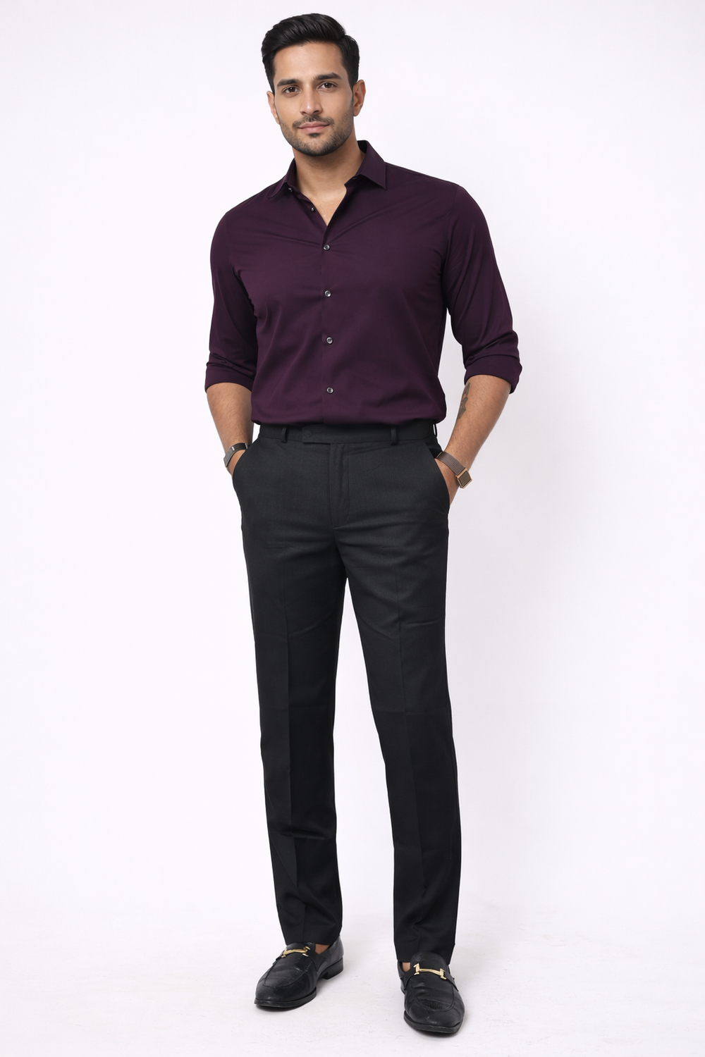 Black Elastic Formal Pant
