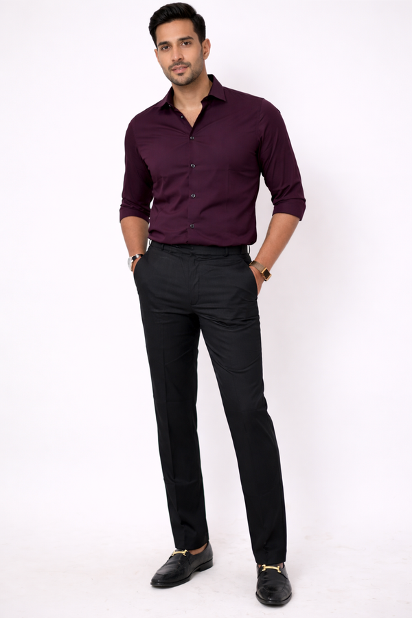 Black Elastic Formal Pant