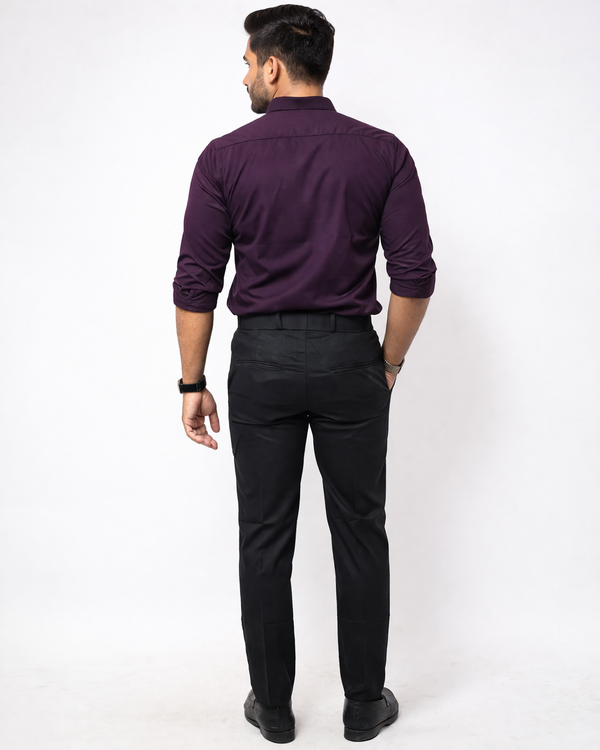Black Elastic Formal Pant