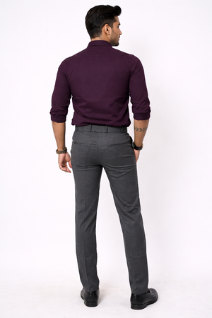 Dark Grey Elastic Formal Pant