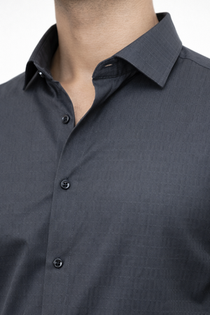 Grey Elastane Designer Shirt