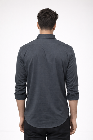 Grey Elastane Designer Shirt
