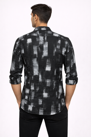 Grey Cuban Printed Shirt