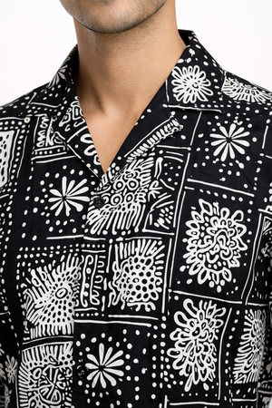Black Cuban Printed Shirt