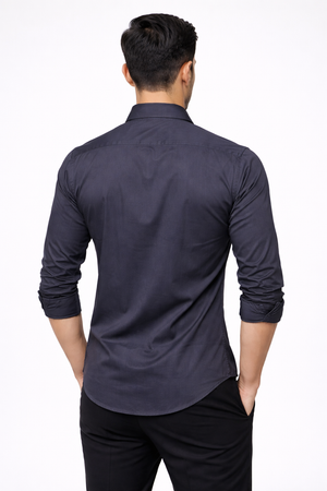Steal Blue Hidden Placket Shirt