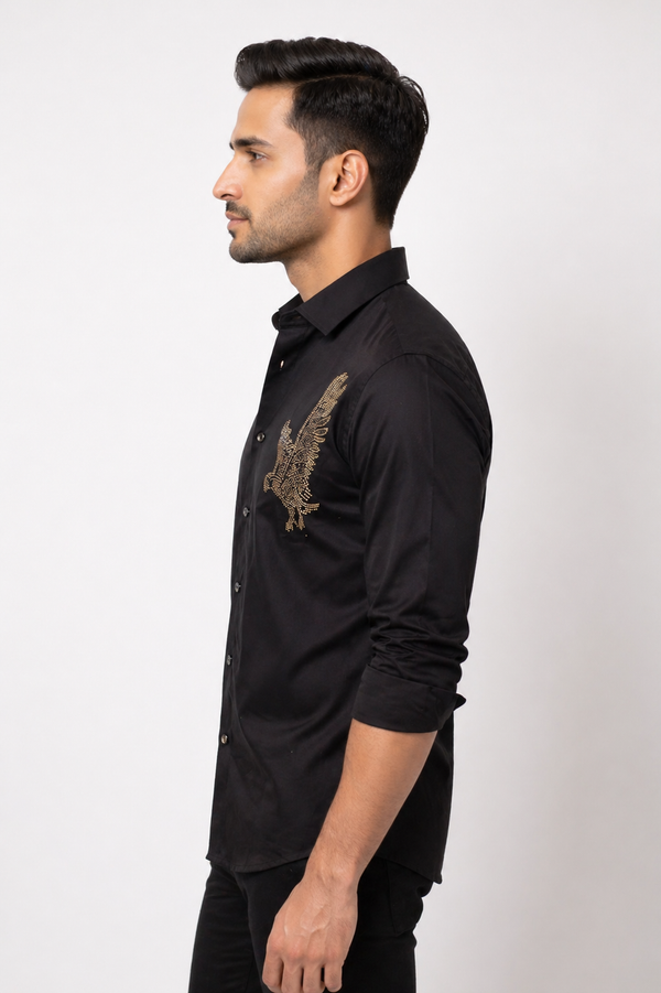 Black Imported  Stone Shirt