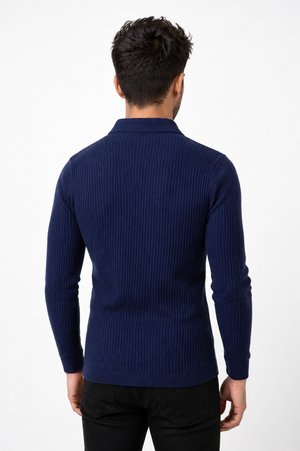 Blue Netted Collar Tee