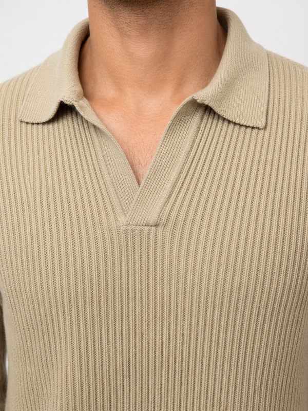 Cream Netted Collar Tee