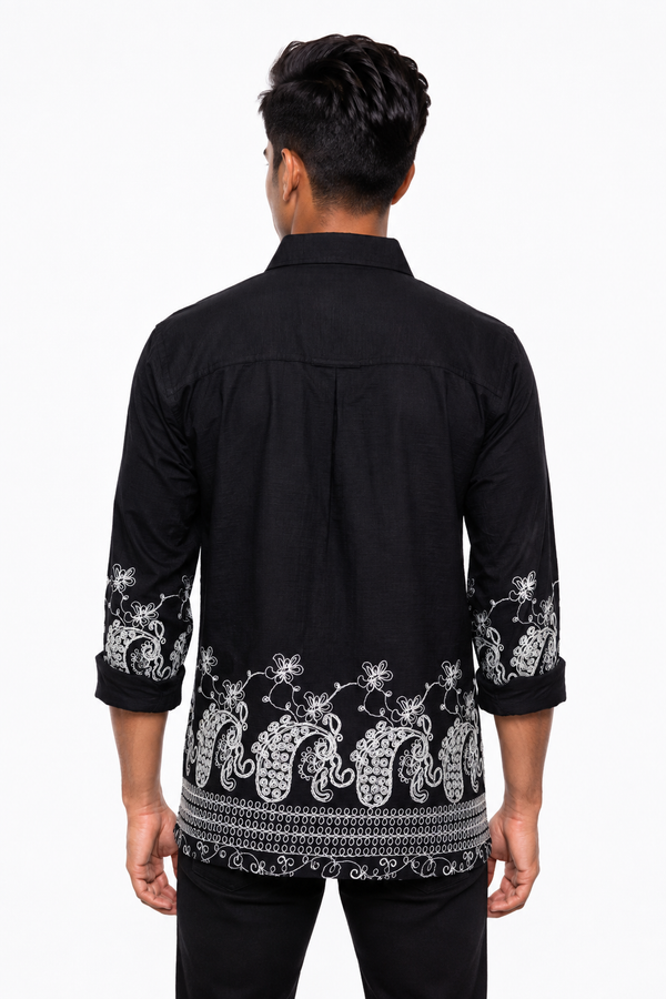 Black Embroidery Designer Shirt