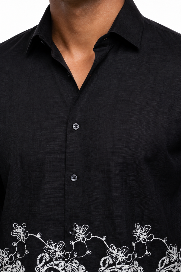 Black Embroidery Designer Shirt