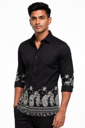 Black Embroidery Designer Shirt