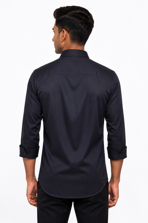 Navy Blue Stitchless Plain Shirt