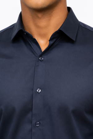 Navy Blue Stitchless Plain Shirt