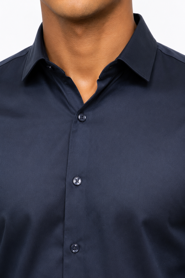Navy Blue Stitchless Plain Shirt