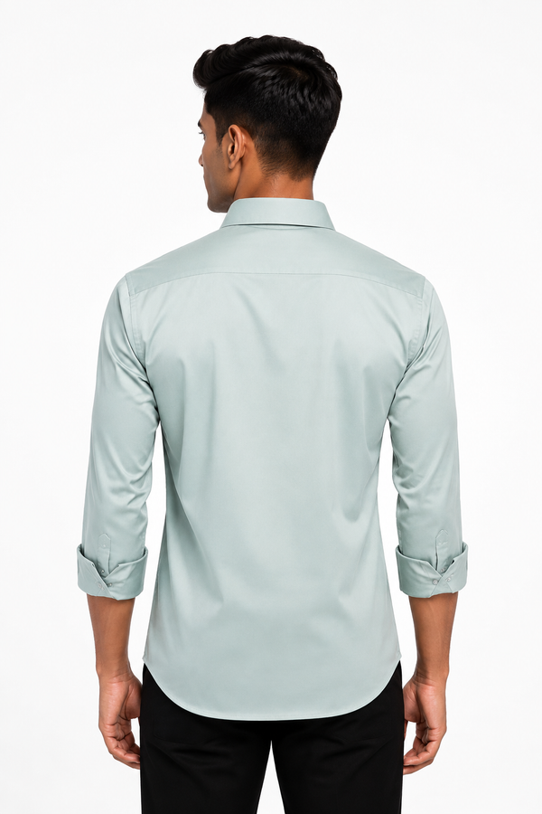 Pastel Green Stitchless Plain Shirt