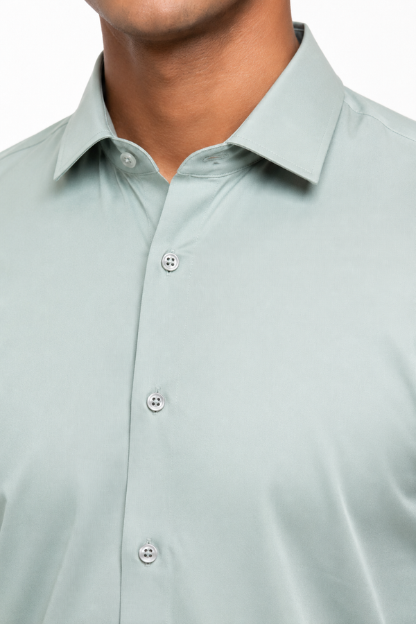 Pastel Green Stitchless Plain Shirt