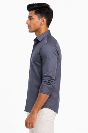 Grey Stitchless Plain Shirt