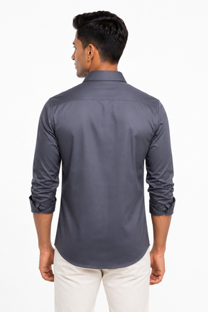 Grey Stitchless Plain Shirt