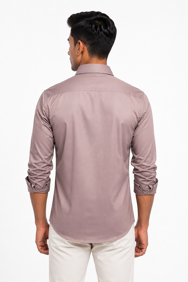 Peach Stitchless Plain Shirt