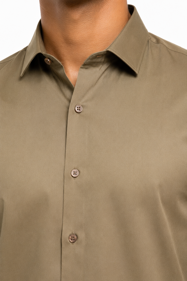 Light Brown Stitchless Plain Shirt
