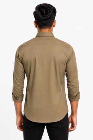 Light Brown Stitchless Plain Shirt