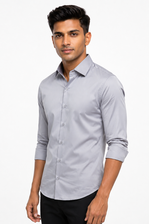 Light Grey Stitchless Plain Shirt