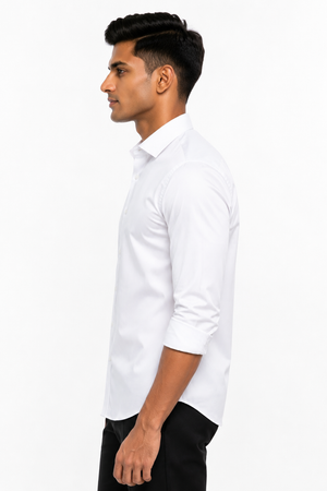 White Stitchless Plain Shirt