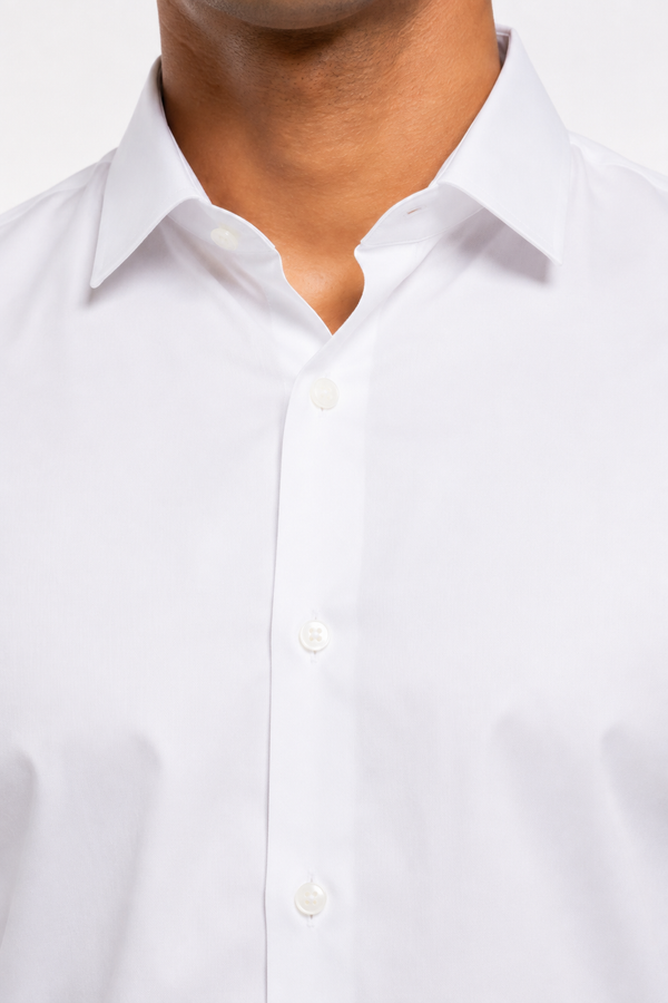 White Stitchless Plain Shirt