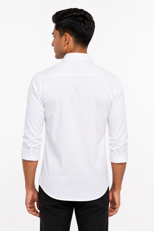 White Stitchless Plain Shirt