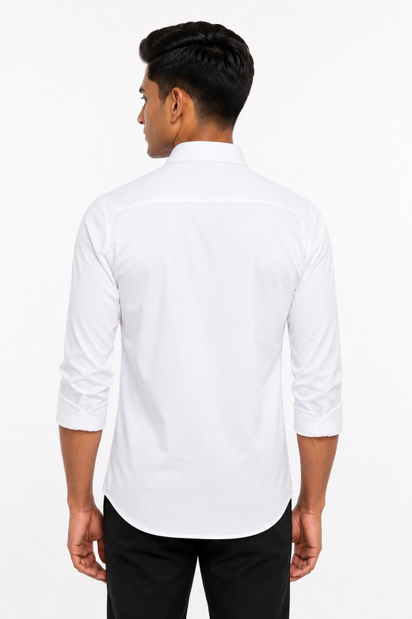 White Stitchless Plain Shirt