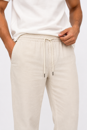 Beige Linen Trouser