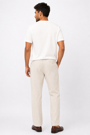 Beige Linen Trouser