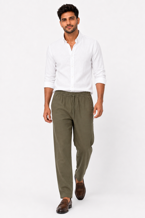 Green Linen Trouser