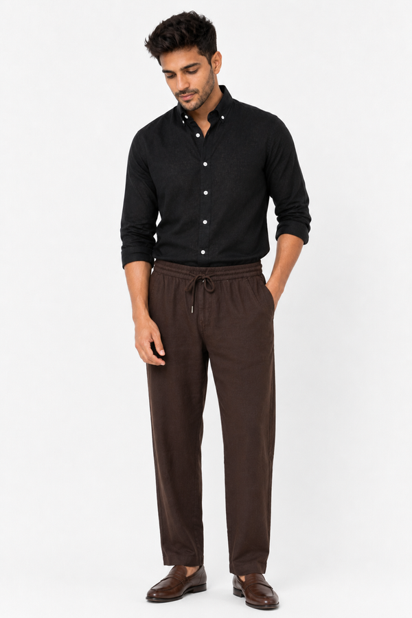 Brown Linen Trouser