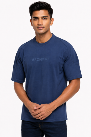 Navy Blue Drop Shoulder