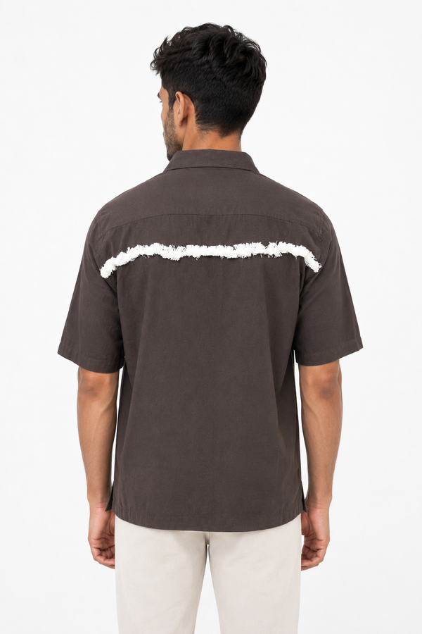 Brown Half Sleeve Designer Shirt