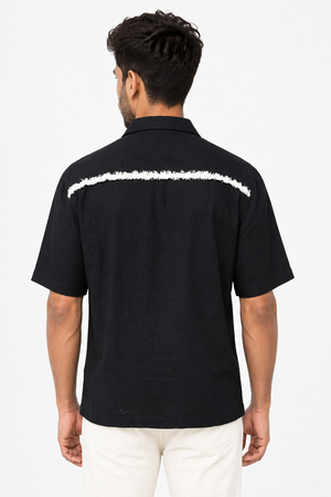 Black Half Sleeve Designer Shirt
