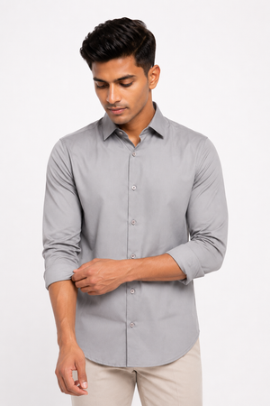 Light Grey Plain shirt