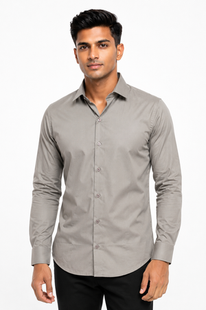 Cream Plain shirt