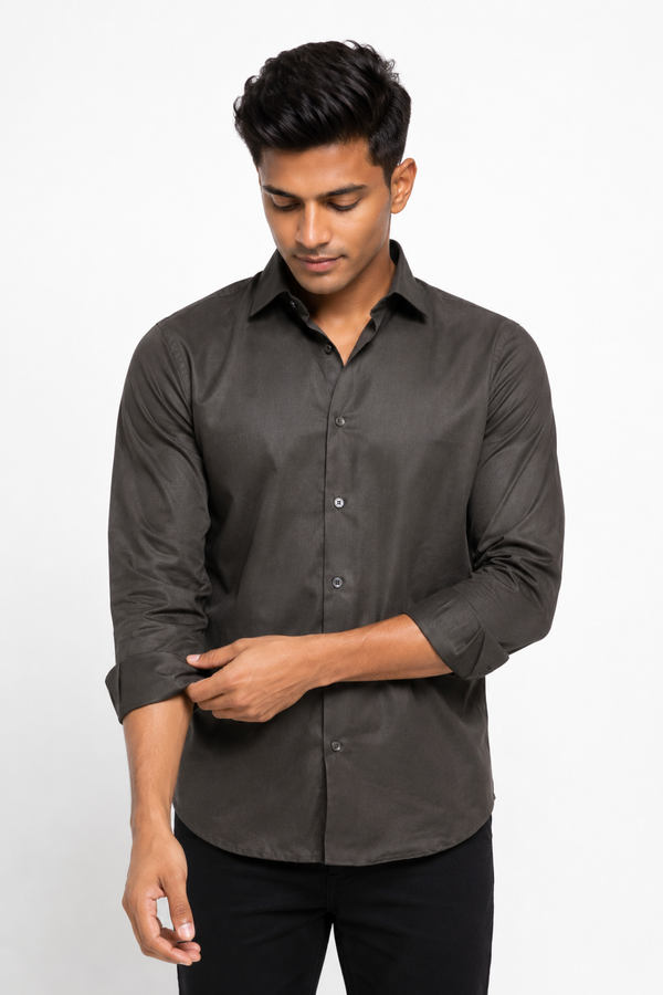 Dark Brown Plain shirt