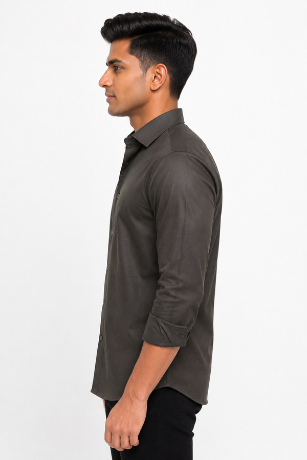 Dark Brown Plain shirt